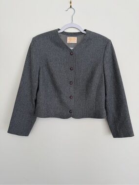 Vintage Pendleton 8P Gray 100% Virgin Wool Wool Blazer